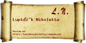 Lupták Nikoletta névjegykártya