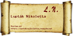 Lupták Nikoletta névjegykártya