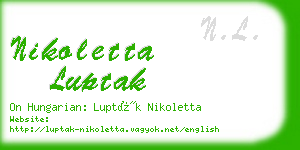 nikoletta luptak business card